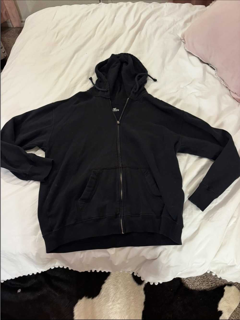 Black Full-Zip Hooded Jacket